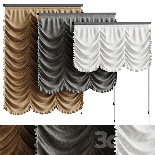 Roman Curtain Collection 3ds Max