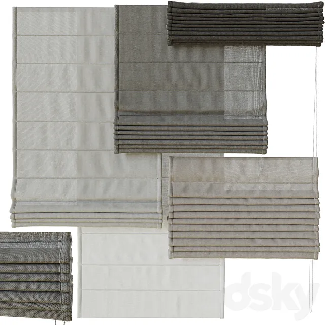 Roman curtain set 1 3ds Max