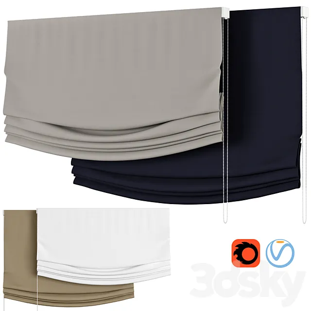 Roman Curtains 139 | Relax Roman Shades | Vitra 3ds Max