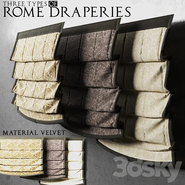 Roman shades of velvet 3DSMax File