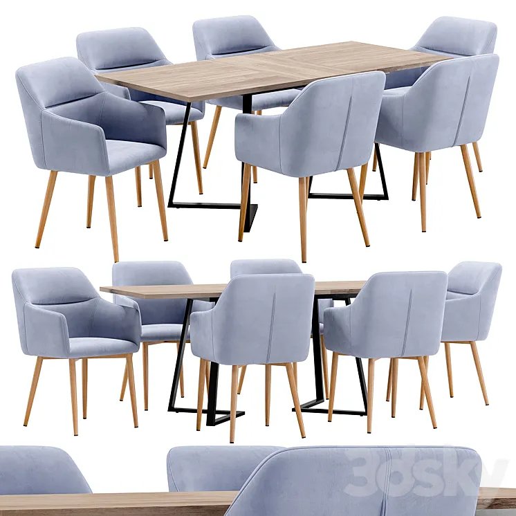 Rome dining chair and Ronaldo table 3DS Max