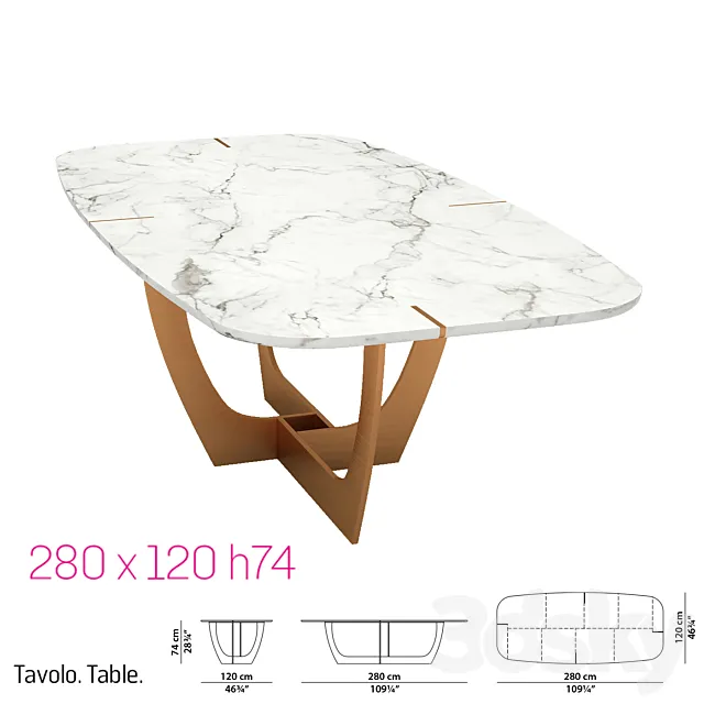 Romeo Baxter dining table. 3DS Max Model