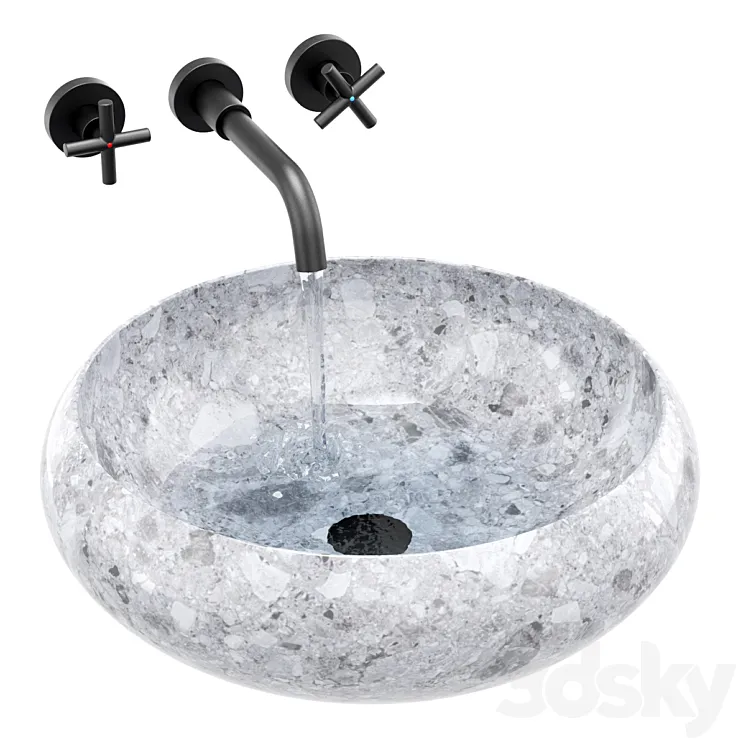 Ronda gray granite sink 3DS Max