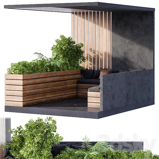 Roof Garden and Balcony Furniture 3ds Max