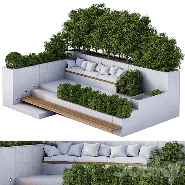 Roof Garden and Landscape Furniture 03 3DS Max Model