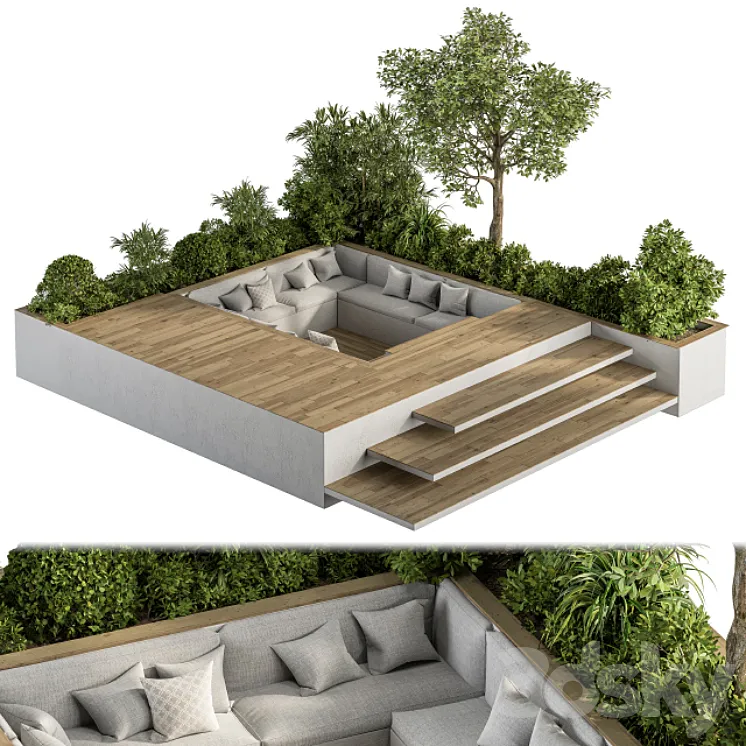 Roof Garden and Landscape Furniture – Set 37 3DS Max