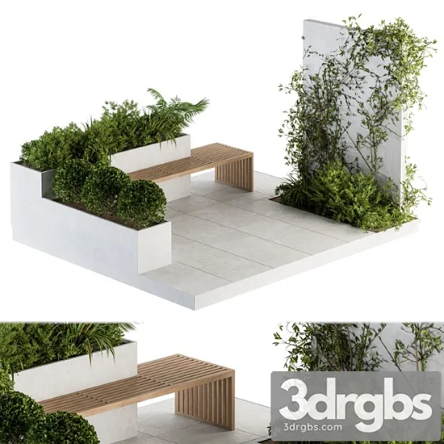 Roof garden and landscape furniture with pergola 06 3dsmax Download