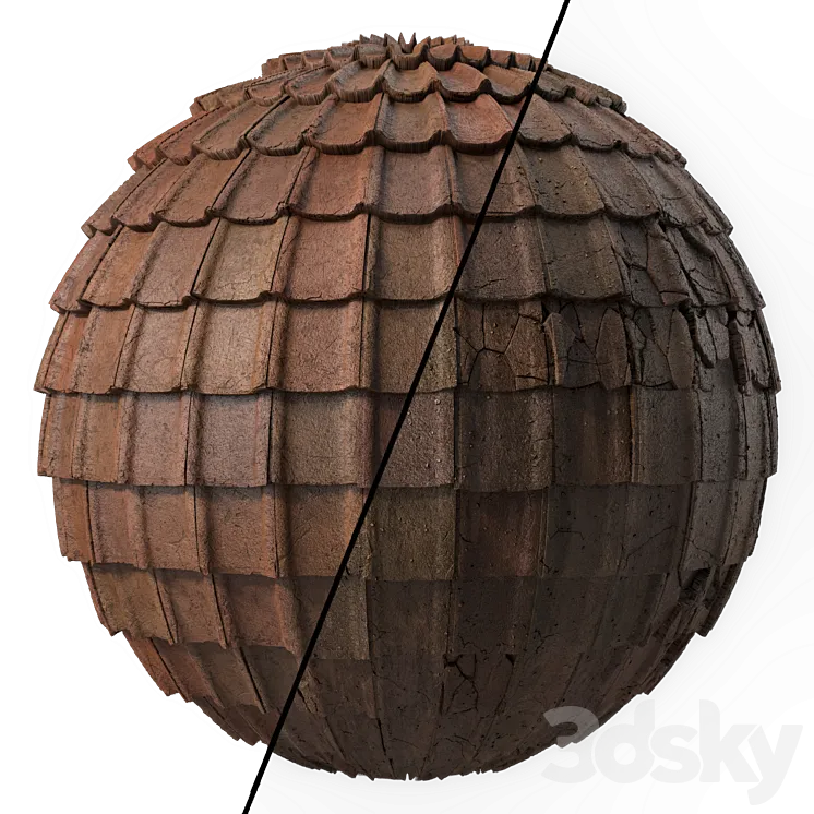 Roof Tile Materials 49- Concrete Roofing by Sbsar generator | Seamless Pbr 4k 3DS Max