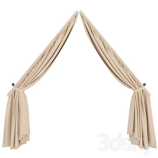Roof window curtain 3ds Max