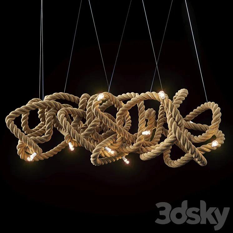 Rope chandelier 3DS Max