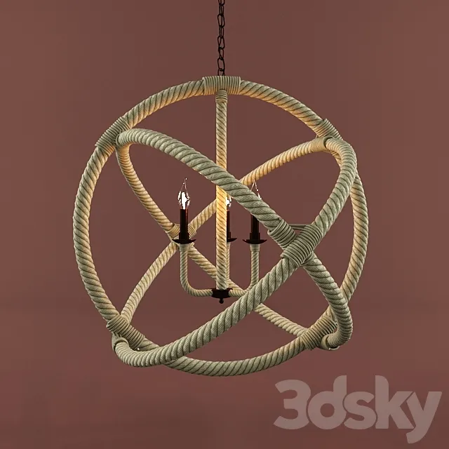 ROPE PLANETARIUM CHANDELIER LARGE 3DS Max Model