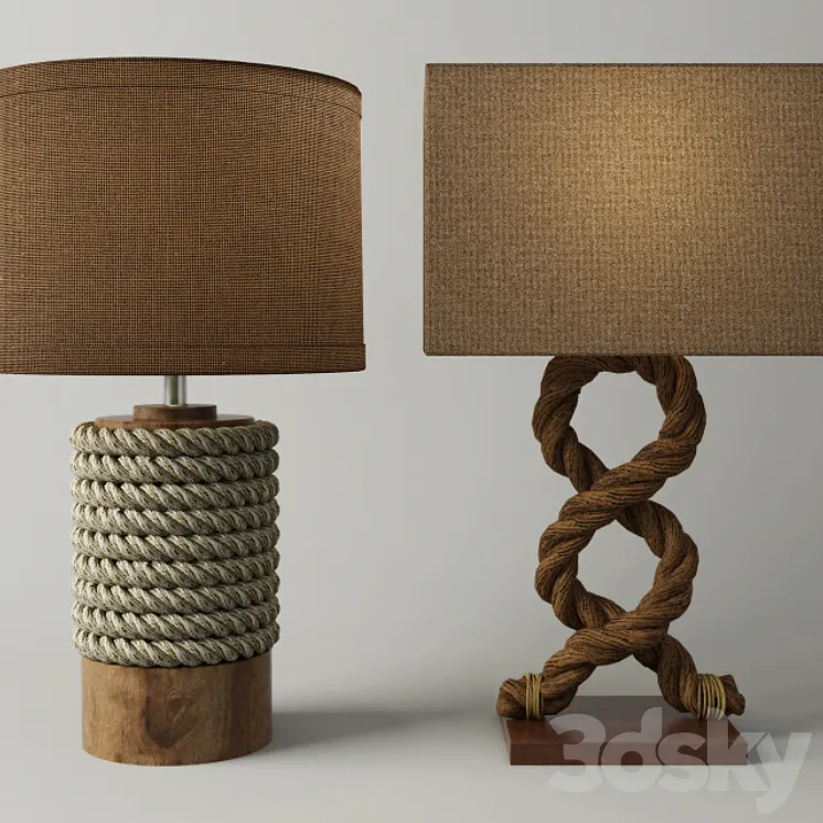 Rope Table Lamps 3DS Max