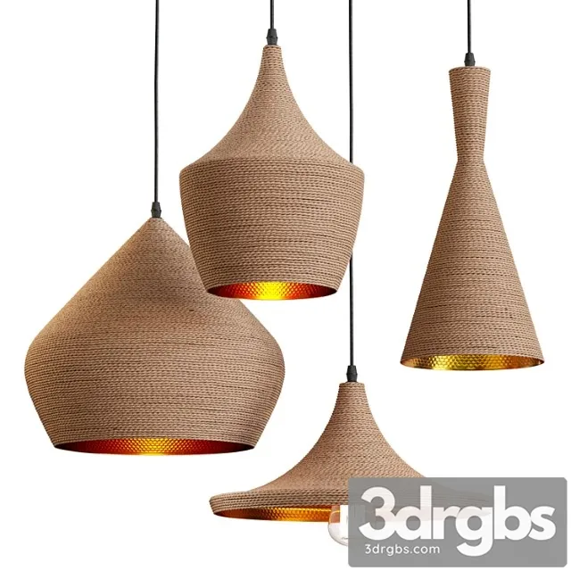 Rope wrap beat pendant lights