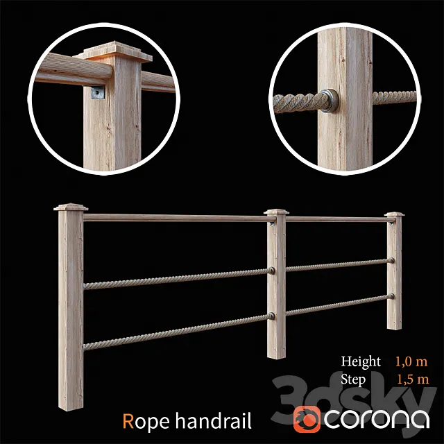 Rope_handrail 3DS Max Model