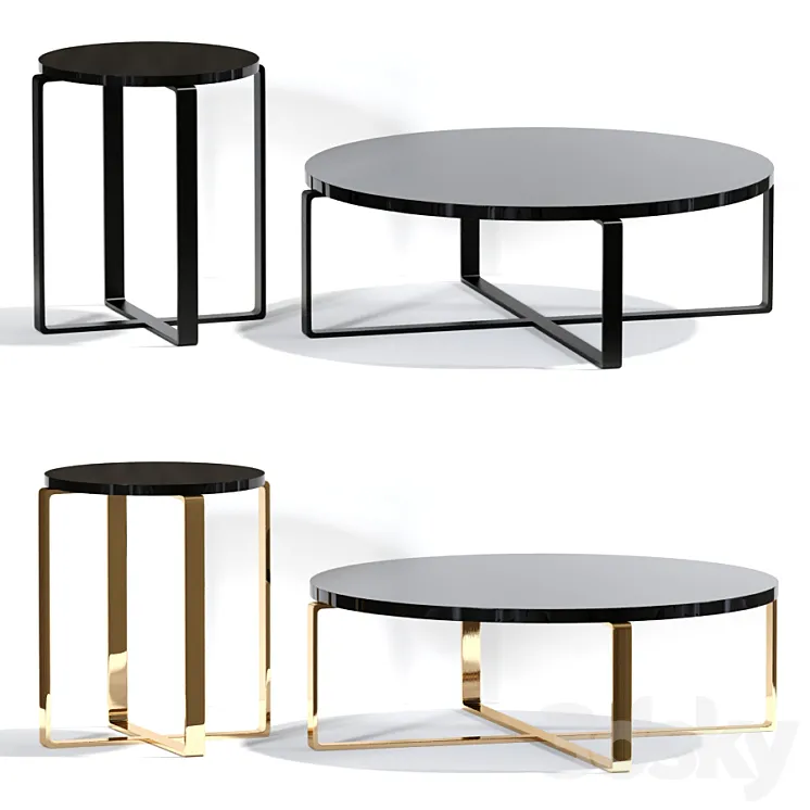 Rosa Round Marble Coffee Table And Sofa Table 3DS Max