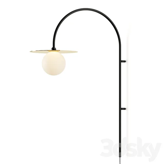 Rose and Gray Arch Wall Lamp 3ds Max