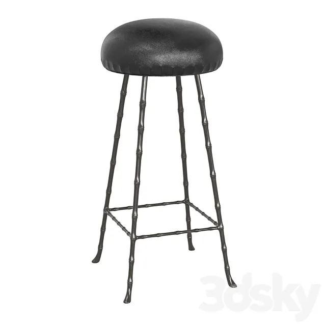 Rose uniacke high upholstered bar stool 3DSMax File