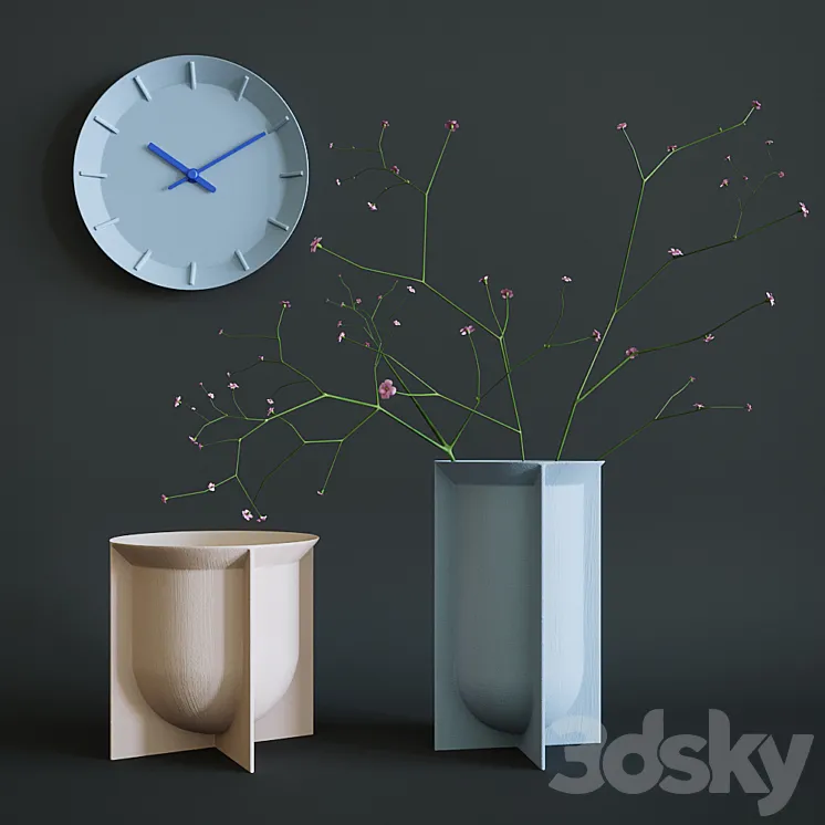 Rosenthal domo vase and wall clock 3DS Max