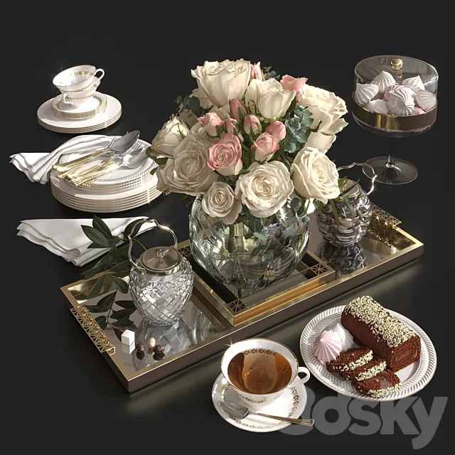 Roses and tea. 3ds Max
