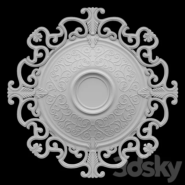 Rosette ceiling №3 3DS Max Model