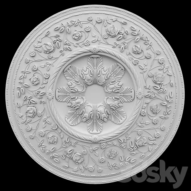 Rosette ceiling №4 3DS Max Model