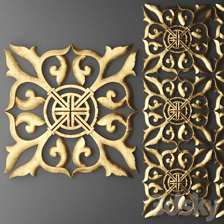 Rosette pattern carving. 3DS Max