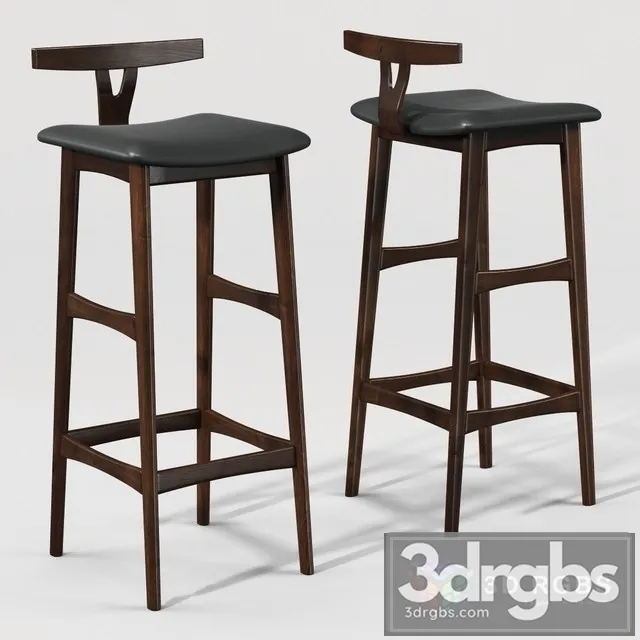 Rosewood Leather Bar Stool 3dsmax Download