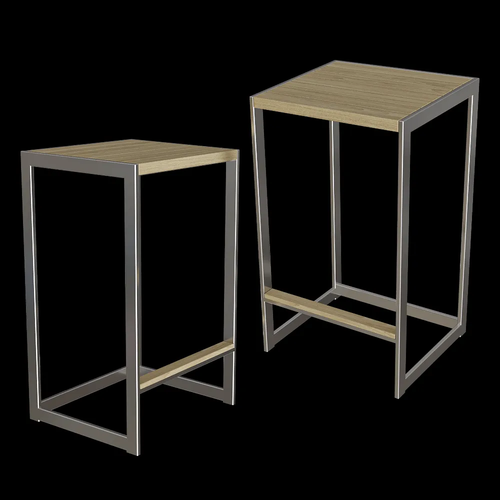 Röshults – Outdoor Kitchen Garden Bar Chair Low Aluminum 3ds Max