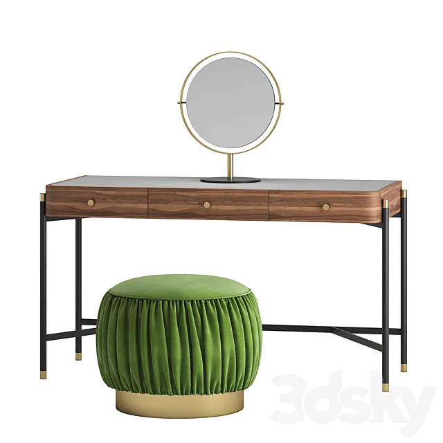 ROSIE dressing table and RENE by LASKASAS ottoman 3ds Max