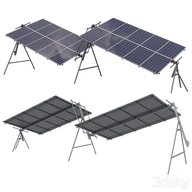 Rotary Solar Panel Power Plant 3dsMax Model