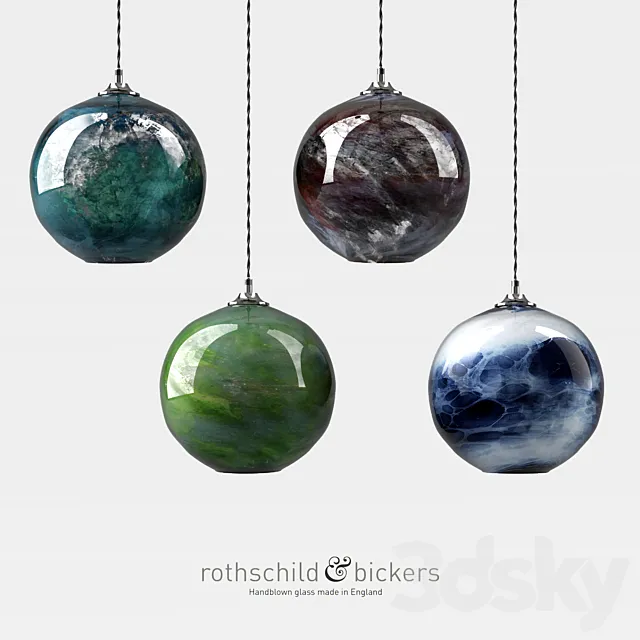 Rothschild & Bickers Mineral Pendants 3DS Max Model