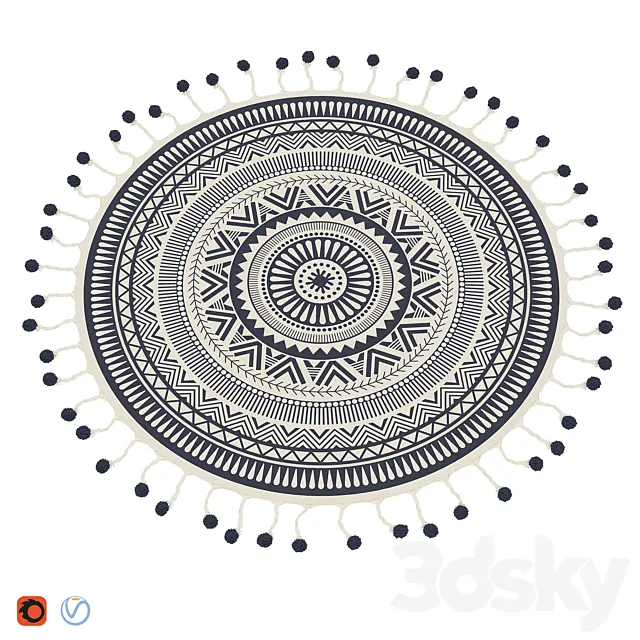 Round area rug 3ds Max