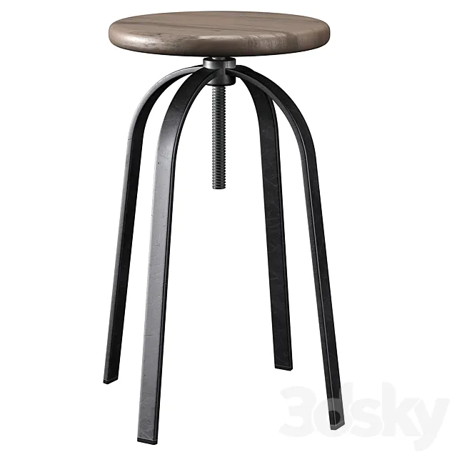 Round bar stool 3DSMax File