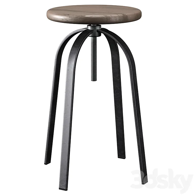 Round bar stool 3DS Max Model