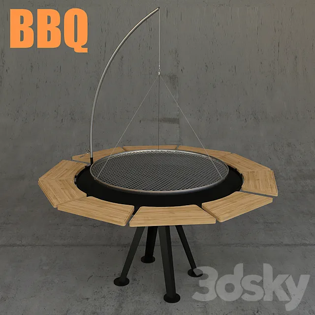 Round barbecue 3DSMax File