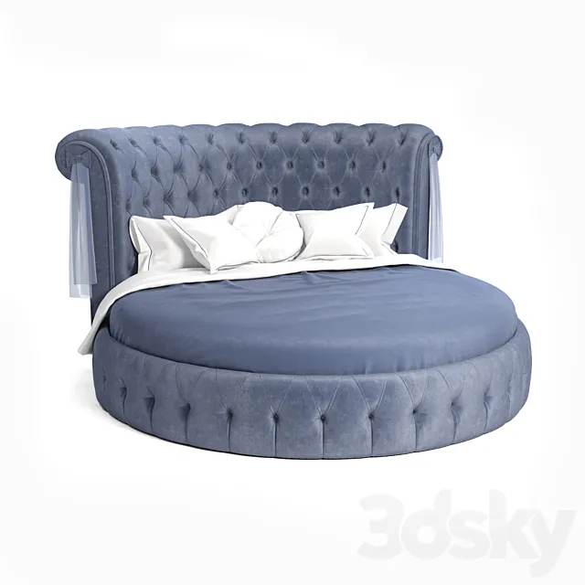 Round bed Ceppi – Soft Wall 3DSMax File
