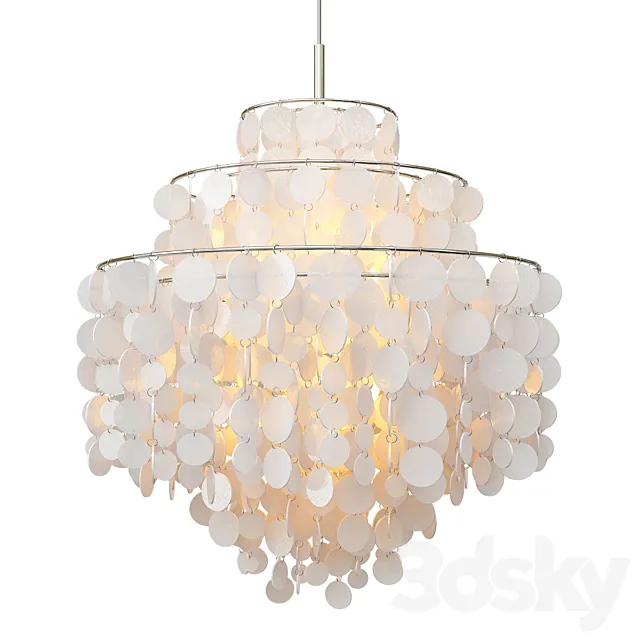 Round Capiz Chandelier_2 3ds Max