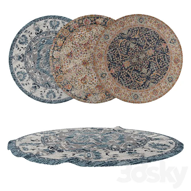 Round Carpets Set 191 3ds Max