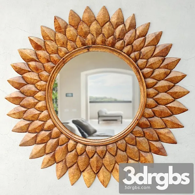 Round carved lotus mirror 3dsmax Download