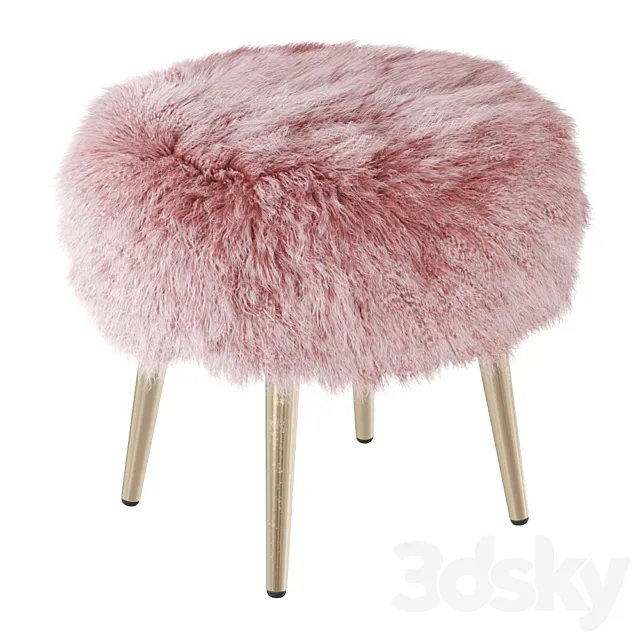 Round chair fur 2 3DS Max Model