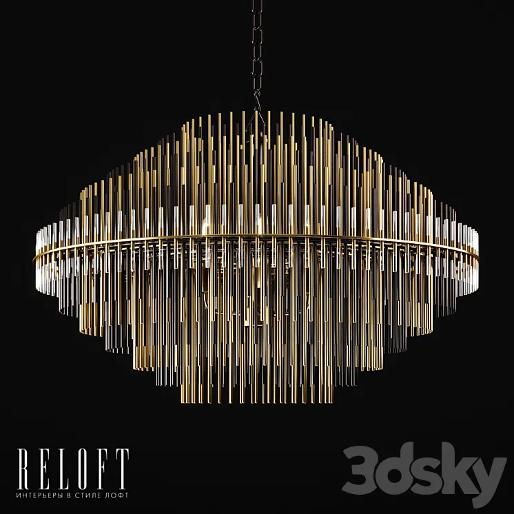 Round chandelier Emile in metal and glass 3DS Max
