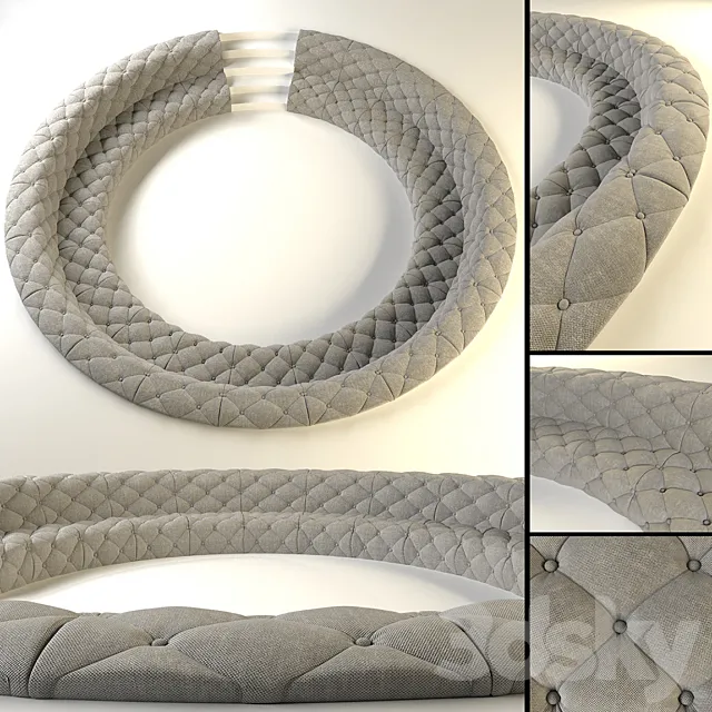 round couch built-in floor 3DSMax File