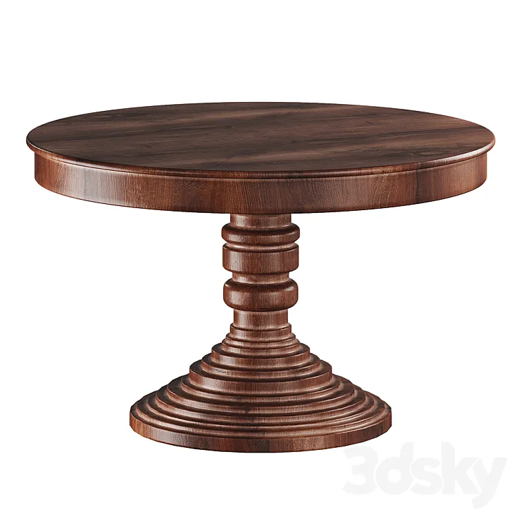 Round dining table in classic style 3DS Max