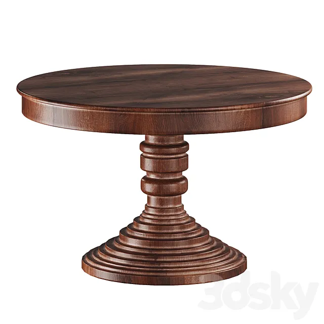 Round dining table in classic style 3DSMax File