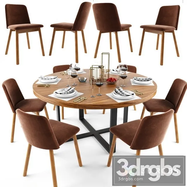 Round Dining Table Set 2 3dsmax Download