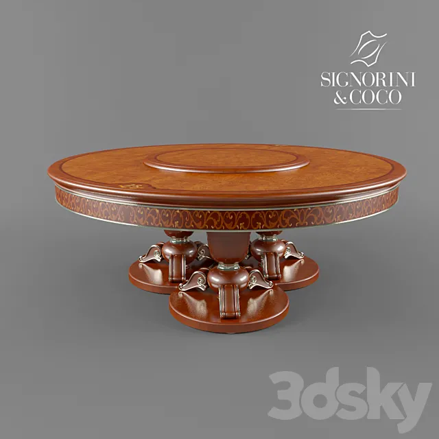 Round dining table Signorini & Coco Bellagio 3DS Max Model