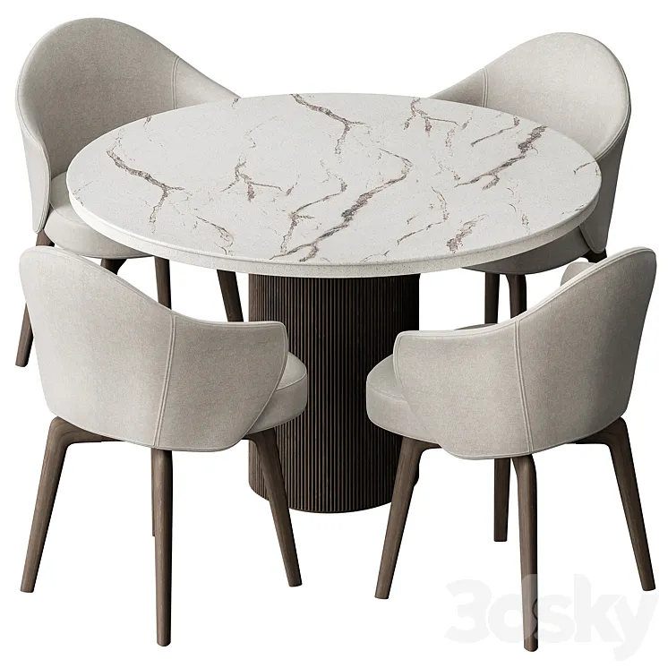 Round Dinning Table – Set 41 3DS Max Model
