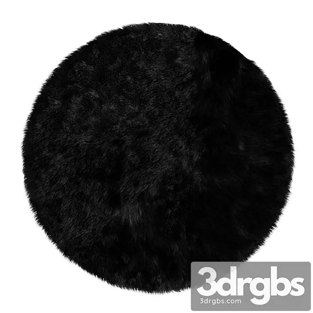 Round Fluffy Black Carpet 3dsmax Download