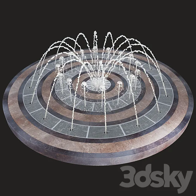 Round fountain dry 3DSMax File