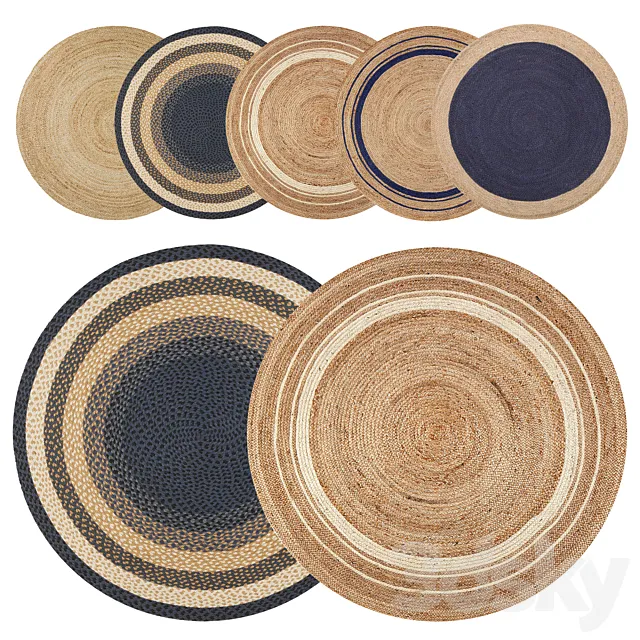 Round jute rug 3DSMax File